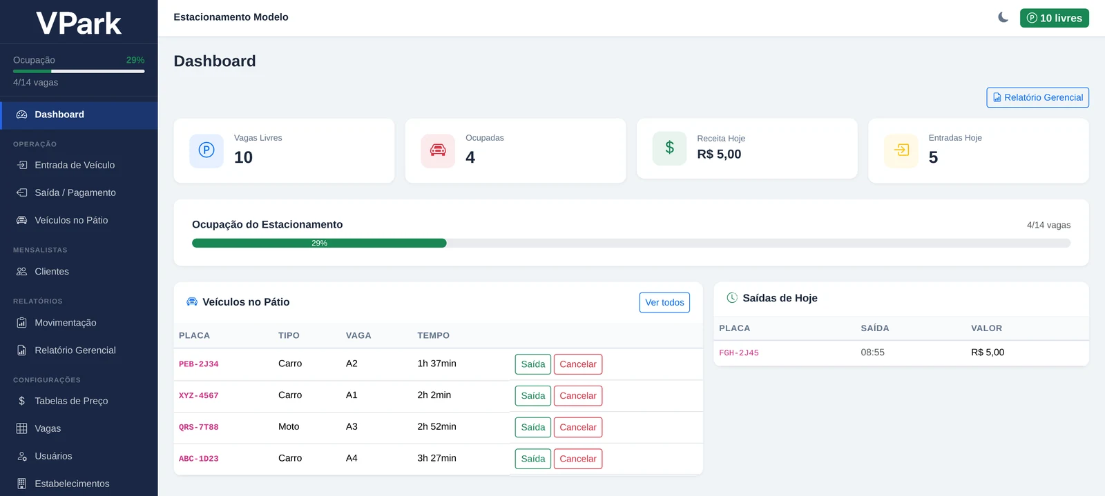 VPark Dashboard