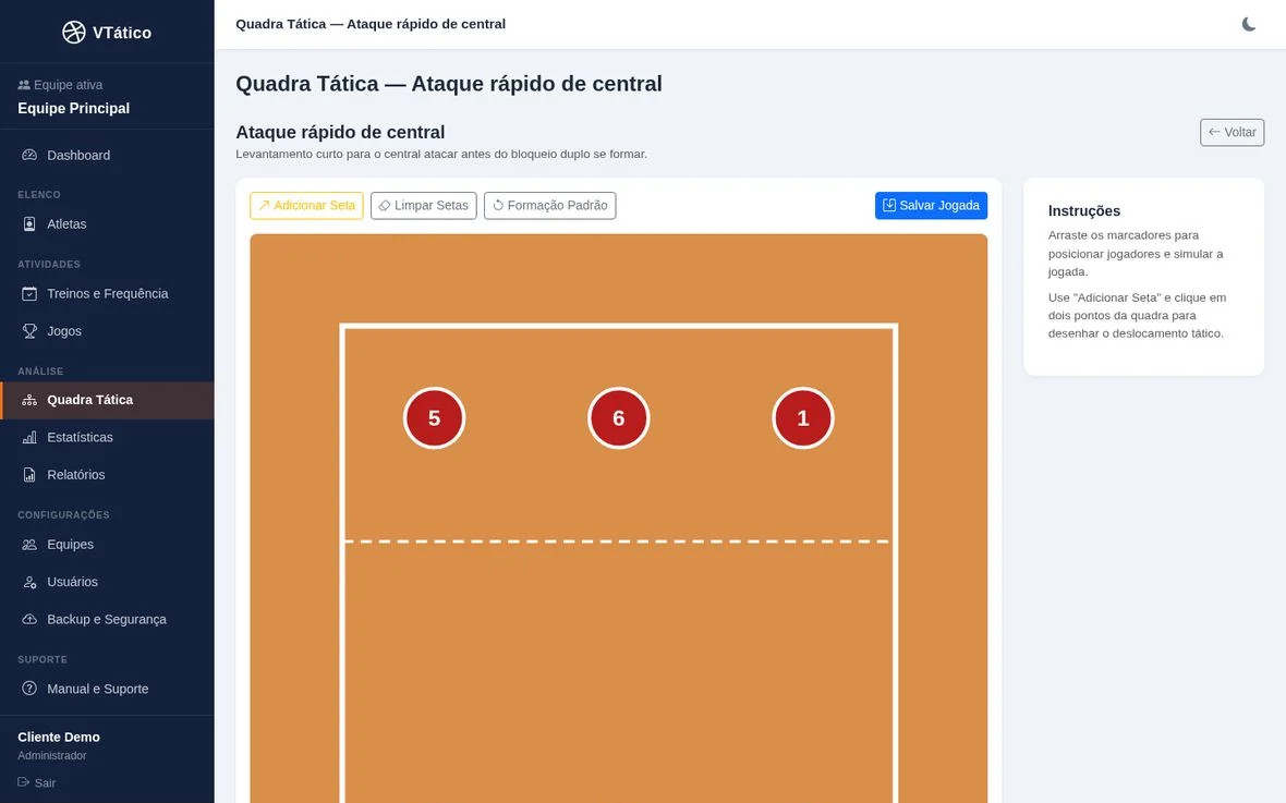 Quadra tática interativa